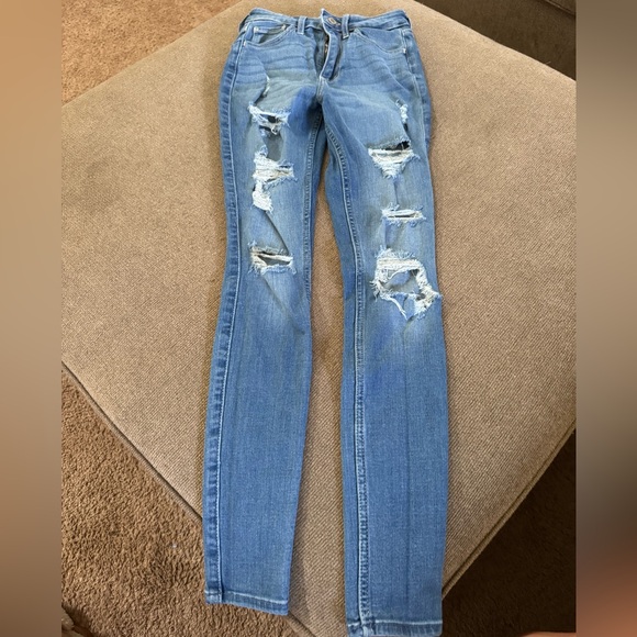 Hollister Denim - Hollister Blue Skinny Distressed Jeans